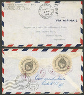 UNITED STATES: CRASH COVER: Cover Sent From New York To Argentina On 18/FE/1939 With Postage Missing And Signs Of Water  - Storia Postale