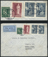 FINLAND: Airmail Cover Sent From Lahti To Argentina On 14/OC/1948, Handsome Postage, VF Quality! - Lettres & Documents
