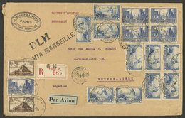 FRANCE: COMMERCIAL PAPERS AND LARGE POSTAGE: Registered Airmail Cover Franked With 80Fr. Sent From Paris To Argentina On - Altri & Non Classificati