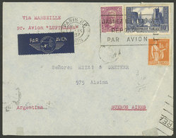 FRANCE: Airmail Cover Flown From Paris To Argentina On 1/SE/1937 "via Marseille Per Lufthansa Airplane", On Back Arrival - Autres & Non Classés