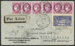 FRANCE: 12/AU/1939 Chahaignes - Argentina, Airmail Cover Franked With 20.25Fr., Flown From Marseille To Natal By DLH And - Sonstige & Ohne Zuordnung