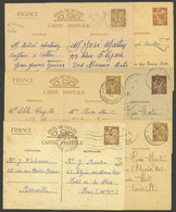 FRANCE: 6 Postal Cards Of 90c. (postal Stationery) Used In 1940, Interesting! - Sonstige & Ohne Zuordnung