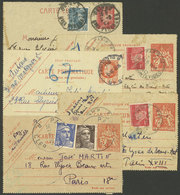 FRANCE: 5 Fronts Of Pneumatic Lettercards Used In 1942/3, Very Nice! - Sonstige & Ohne Zuordnung