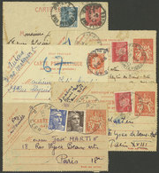 FRANCE: 5 Fronts Of Pneumatic Lettercards Used In 1942/3, Very Nice! - Other & Unclassified