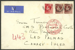 GREAT BRITAIN: 13/AP/1937 London - Las Palmas (Canary Islands), Airmail Cover Flown By German DLH Franked With 4p., On B - Briefe U. Dokumente