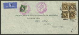 GREAT BRITAIN - NORTHERN IRELAND: DE/1936 Belfast - Argentina, Airmail Cover With Interesting 4S.½p. Postage Sent By Ger - Briefe U. Dokumente