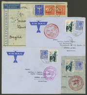 NETHERLANDS: 4 Airmail Covers Sent To South America Between 1934 And 1938 By German DLH, Attractive Group! - Brieven En Documenten