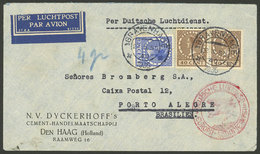 NETHERLANDS: 22/NO/1935 'sGravenhage - Brazil, Airmail Cover Franked With 92½c. And Sent By German DLH, With Arrival Bac - Lettres & Documents