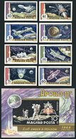 HUNGARY: Sc.C287/295 IMPERFORATE, 1969 Space Exploration, Cmpl. Set Of 8 Values + Souvenir Sheet, MNH, VF Quality, Catal - Nuevos