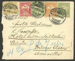 HUNGARY: 11/NO/1907 Besztercze - Argentina, Cover With Very Nice 4-color Franking, Transit Backstamp Of Paris And Buenos - Covers & Documents