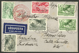 HUNGARY: 22/JUN/1937 Budapest - Argentina, Airmail Cover Flown By German DLH Franked With 3.90P., Buenos Aires Arrival B - Briefe U. Dokumente