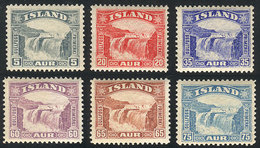 ICELAND: Sc.170/175, 1931/2 Gullfoss Waterfall, Cmpl. Set Of 6 Values, MNH, VF Quality, Catalog Value US$203 (for A Set  - Ungebraucht