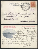 ITALY: Postcard With View Of Piroscafo Orione Posted At Sea From The Ship To Uruguay On 24/JA/1904, With Italian Postage - Otros & Sin Clasificación