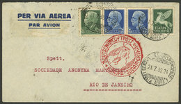ITALY: 21/JUL/1936 Genova - Brazil, Airmail Cover By German DLH, Franked With 7.75L., Arrival Backstamp Of Rio 27/JUL, V - Otros & Sin Clasificación