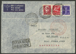 ITALY: 5/OC/1938 Milano - Argentina, Airmail Cover Sent By German DLH Franked With 13L., With Buenos Aires Arrival Backs - Sonstige & Ohne Zuordnung
