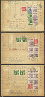 JAPAN: 3 Interesting Postal Forms Of Years 1929/30, With Attractive Stamps And Markings, Small Defects (mainly Adherence - Lettres & Documents