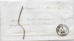 2 JUILLET 1850 2° JOUR DU TARIF ! - CREUSE - LETTRE De PD De LA SOUTERRAINE Avec T14 - Tarifas Postales