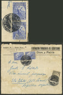 PARAGUAY: RARE POSTMARK: Cover Front Sent To Argentina Franked With 15P. And Negative Cancel "SUCURSAL DOS BOCAS", With  - Paraguay