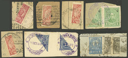 PARAGUAY: BISECT STAMPS: Small Group Of Fragments With Bisect Stamps, VF! - Paraguay