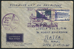 POLAND: 27/OC/1937 Warzawa - Palestine: Test Flight Of LOT Airline, Arrival Backstamp, With Minor Defect At Top, Else Ex - Lettres & Documents