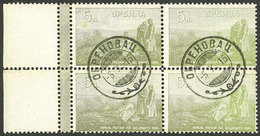 SERBIA: Attractive Block Of 4 With Double Perforation At Left And Cancel Of 1915, VF Quality! - Serbien