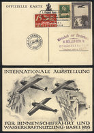 SWITZERLAND: 1/JUL/1926 Special Flight Basel - Schafthausen, With Cinderella And Marks, Very Nice! - Lettres & Documents