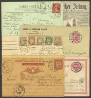 WORLDWIDE: 5 Used Covers, Postal Stationeries And Cards, Also A Nice PC Of Hungary, Mixed Quality (some With Defects, Ot - Autres & Non Classés