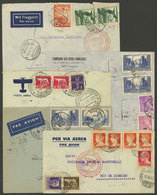 WORLDWIDE: 5 Airmail Covers Sent From Europe To South America Between 1936 And 1939, Nice Group! - Sonstige & Ohne Zuordnung