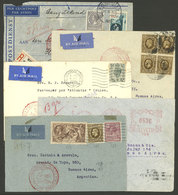 WORLDWIDE: 5 Airmail Covers Sent From Europe To South America (one To Canary Islands) Between 1937 And 1939, All Flown B - Autres & Non Classés