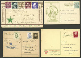 WORLDWIDE: ESPERANTO: 4 Cards Or Cover Of Several Countries Sent To Argentina Between 1951 And 1955, All With Texts And/ - Autres & Non Classés