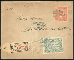 URUGUAY: 24/SE/1925 First Flight Montevideo - Rincón, Registered Cover, Fine Quality! - Uruguay