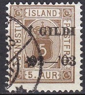 IS523 – ISLANDE – ICELAND – OFFICIAL – 1876-1901 ISSUE OVERPRINTED – MI # 12B USED 3 € - Dienstzegels