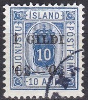 IS524 – ISLANDE – ICELAND – OFFICIAL – 1876-1901 ISSUE OVERPRINTED – MI # 13Bb USED 3 € - Servizio