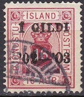IS525 – ISLANDE – ICELAND – OFFICIAL – 1876-1901 ISSUE OVERPRINTED – SC # O28 USED 68 € - Dienstmarken