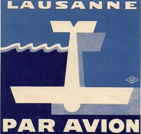 Aviation - Vignette Lausanne-Blécherette Par Avion - Rarissime - Adesivi