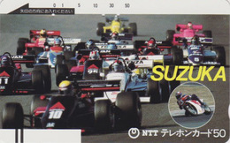 TC Ancienne JAPON / NTT 290-013 - Voiture De Course Formule 1 & MOTO / SUZUKA Circuit  - CAR JAPAN Front Bar Phonecard - Motos