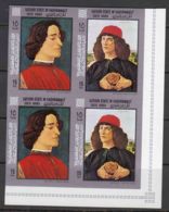 South Arabia Aden - Kathiri State Of Hadhramaut, Art Paintings Botticelli 1967 Mi#184-185 B Fours, Mint Never Hinged - Other & Unclassified