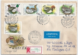 B7155 Hungary FDC Fauna Bird Duck Registered+Air Mail UNIQUE RARE - Canards