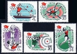 USSR Russia 1976 Montreal 21st Summer Olympic Game Games Sports Basketball Shooting Canoe Stamps MNH SC#4445-4449 - Kanu