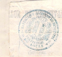 CACHET SUR FRAGMENT REPUBLIQUE ET CANTON DE NEUFCHATEL LOCLE SUISSE - Gebührenstempel, Impoststempel