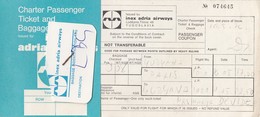Adria Airways Yugoslavia Passenger Ticket Ljubljana-Paris 1976 - Tickets