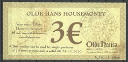 ESTONIA Estland 3 EUR Reklamegeld Advertising Bank Note Restaurant Olde Hansa UNC - Estonie