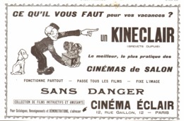 PUB CINEMATOGRAPHE " KINECLAIR " " CINEMA ECLAIR " 1914 ( 1 ) - Projecteurs