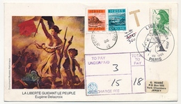 FRANCE - Enveloppe FDC "LIBERTE" A - Premier Jour 1/8/1986 - Taxée à Jersey - 1980-1989