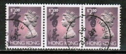 HONG KONG   Scott # 648 VF USED STRIP Of 3 (Stamp Scan # 590) - Gebruikt