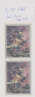 FRANCE 1962 Rare Tableau De Géricault Sur Paire N°YT 1365 1365a  Variété Sabre Rose Neuf - Neufs