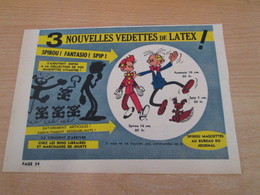 SPI2020 Issu De Spirou  1/2 PAGE DE PUBLICITE ANNEES 50/60 FIGURINES LATEX GASTON LAGAFFE FANTASIO SPIP - Figurine In Plastica