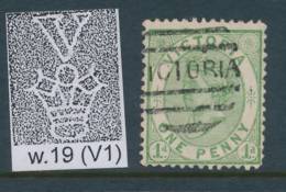 VICTORIA, 1873 1d Wmk V1 P13 Yellow-green P13 Very Fine, SG177b - Gebraucht