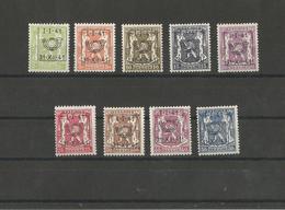 TIMBRES BELGIQUE Préoblitérés  PRE 455/463XX - Typografisch 1936-51 (Klein Staatswapen)