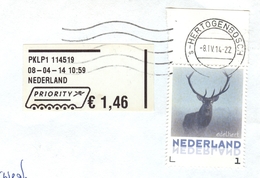 Edelhert Red Deer Cerf élaphe Priority Mail 1 2014 S Hertogenbosch - Timbres Personnalisés